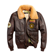 Load image into Gallery viewer, Men's Brown Genuine Leather Motor Cycle Jacket