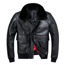 Lataa kuva Galleria-katseluun, Men's Genuine Leather Motor Cycle Jacket
