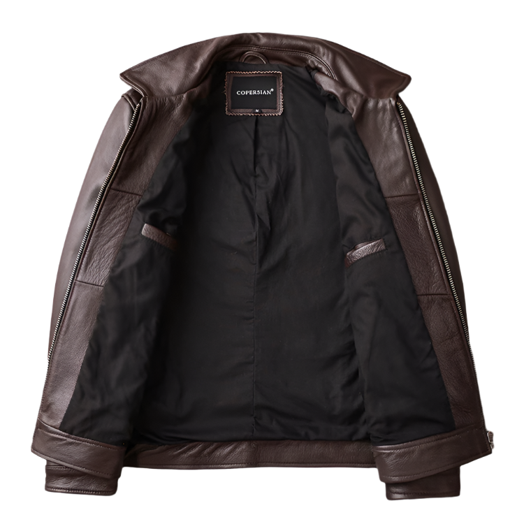 Blouson Biker Homme Noir Brando En Cuir Premium