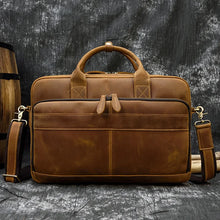 Cargar imagen en el visor de la galería, Men Briefcase Genuine Leather Laptop Bag Fits For 15.6"  Laptop