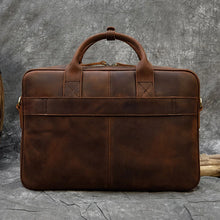 Cargar imagen en el visor de la galería, Men Briefcase Genuine Leather Laptop Bag Fits For 15.6"  Laptop