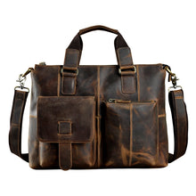 Cargar imagen en el visor de la galería, Men Genuine Leather Office Business Briefcase Laptop Bag