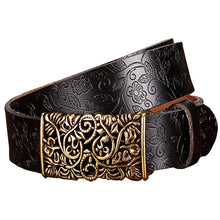 Load image into Gallery viewer, Fashion Genuine Leather Belts For Women Vintage Floral Pin Buckle belt