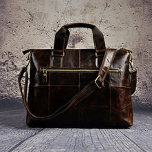 Cargar imagen en el visor de la galería, Men Genuine Leather Office Business Briefcase Laptop Bag