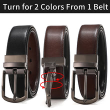 Cargar imagen en el visor de la galería, Men Genuine Leather Belt Reversible Buckle
