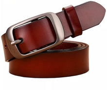 Cargar imagen en el visor de la galería, Fashion Genuine leather belts for women Quality Pin buckle