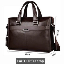 Cargar imagen en el visor de la galería, Men Genuine leather briefcase, laptop leather bag, for 15.6 inch notebook