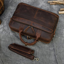 Cargar imagen en el visor de la galería, Men Briefcase Genuine Leather Laptop Bag Fits For 15.6"  Laptop