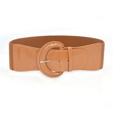 Cargar imagen en el visor de la galería, Women Luxury Waist Belts For Dress Pu Patent Leather Elastic Band Waist Belt