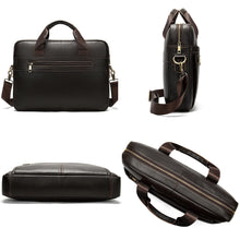 Cargar imagen en el visor de la galería, Men's Briefcases Messenger Bag Genuine Leather Laptop Bag