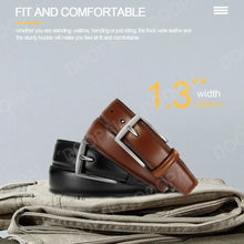 Cargar imagen en el visor de la galería, Men's High Quality Genuine Leather Pin Buckle Belts