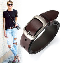 Cargar imagen en el visor de la galería, Ladies Luxury PU Belt Denim Strap Casual Adjustable