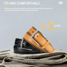 Cargar imagen en el visor de la galería, Men's High Quality Genuine Leather Pin Buckle Belts