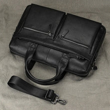 Cargar imagen en el visor de la galería, Men's Business Briefcase Fit 15" Laptop Genuine Leather Handbag