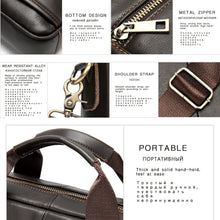 Cargar imagen en el visor de la galería, Men's Briefcases Messenger Bag Genuine Leather Laptop Bag