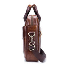 Cargar imagen en el visor de la galería, Men's Genuine Cowhide Business Laptop Messenger Bag