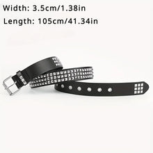 Cargar imagen en el visor de la galería, Square Bead Rivet Belt Pyramid For Men and Women Punk