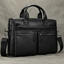 Cargar imagen en el visor de la galería, Men's Business Briefcase Fit 15" Laptop Genuine Leather Handbag