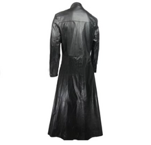 Load image into Gallery viewer, Men's Black Genuine Leather Full Length Coat