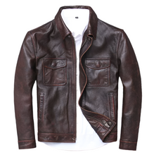 Load image into Gallery viewer, Men's Brown Genuine Leather Jacket