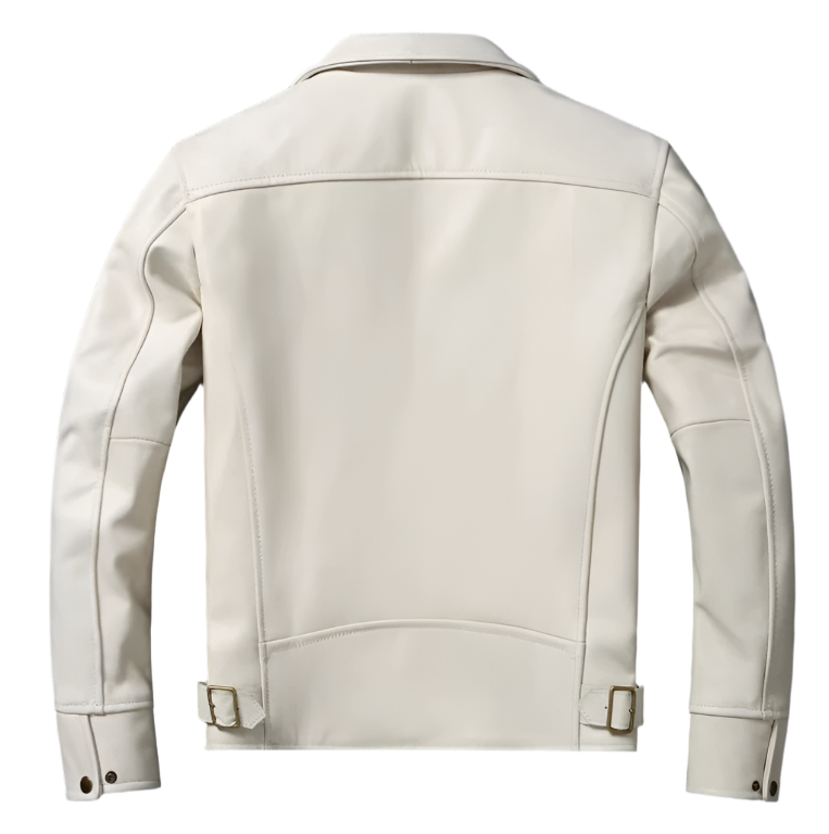 Men's White Real Leather Jacket