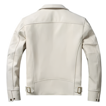 Load image into Gallery viewer, Men's White Real Leather Jacket