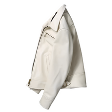 Load image into Gallery viewer, Men's White Real Leather Jacket