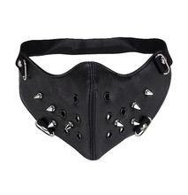 Cargar imagen en el visor de la galería, Leather Face Mask Cosplay Steampunk Hood