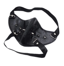Cargar imagen en el visor de la galería, Leather Face Mask Cosplay Steampunk Hood