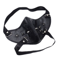 Cargar imagen en el visor de la galería, Leather Face Mask Cosplay Steampunk Hood