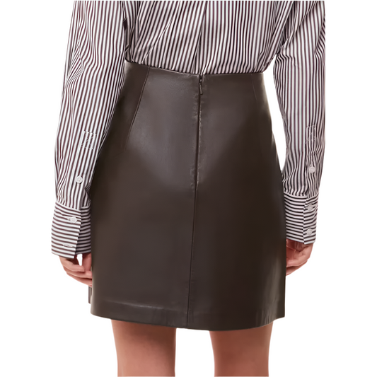 Women's Genuine Leather A-Line Skirt