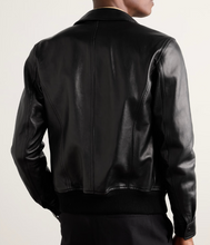 Cargar imagen en el visor de la galería, Men's Black Genuine Leather Blouson Jacket