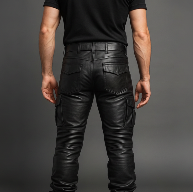 Men's Black Sheep Leather Cargo Pants