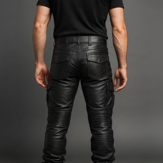 Men's Black Sheep Leather Cargo Pants