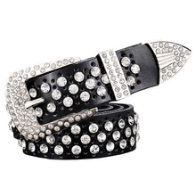 Cargar imagen en el visor de la galería, Genuine Leather Belts For Women Luxury Pin Buckle Belts Rivets