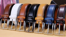 Cargar imagen en el visor de la galería, Men's High Quality Genuine Leather Pin Buckle Belts