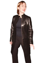 Load image into Gallery viewer, KATE WINSLET Black Leather Long Coat