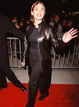 Load image into Gallery viewer, KATE WINSLET Black Leather Long Coat