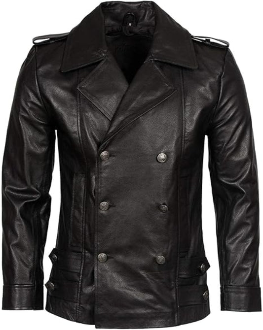 Men's Leather Double Breasted Jacket