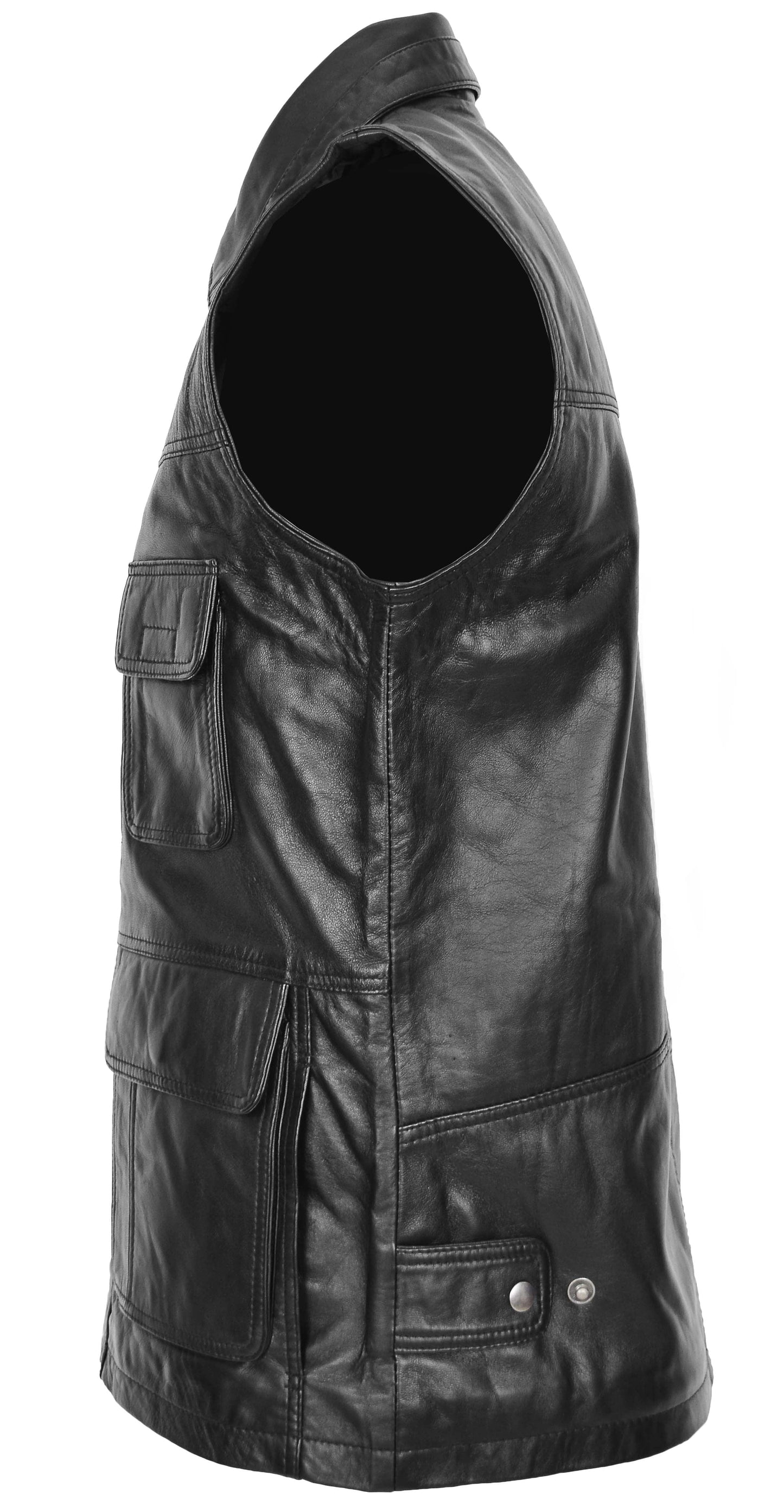 Men's Black Leather Vest