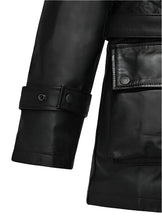 Carica l'immagine nel visualizzatore di Gallery, VICTORIA BECKHAM Black Leather Coat Jacket