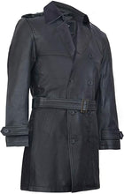 Load image into Gallery viewer, Men's Black Genuine Leather Coat Jacket