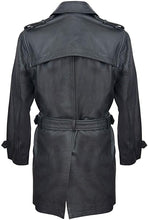 Load image into Gallery viewer, Men's Black Genuine Leather Coat Jacket