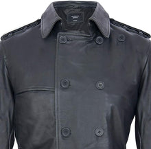 Load image into Gallery viewer, Men's Black Genuine Leather Coat Jacket