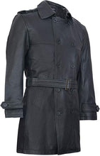 Load image into Gallery viewer, Men's Black Genuine Leather Coat Jacket