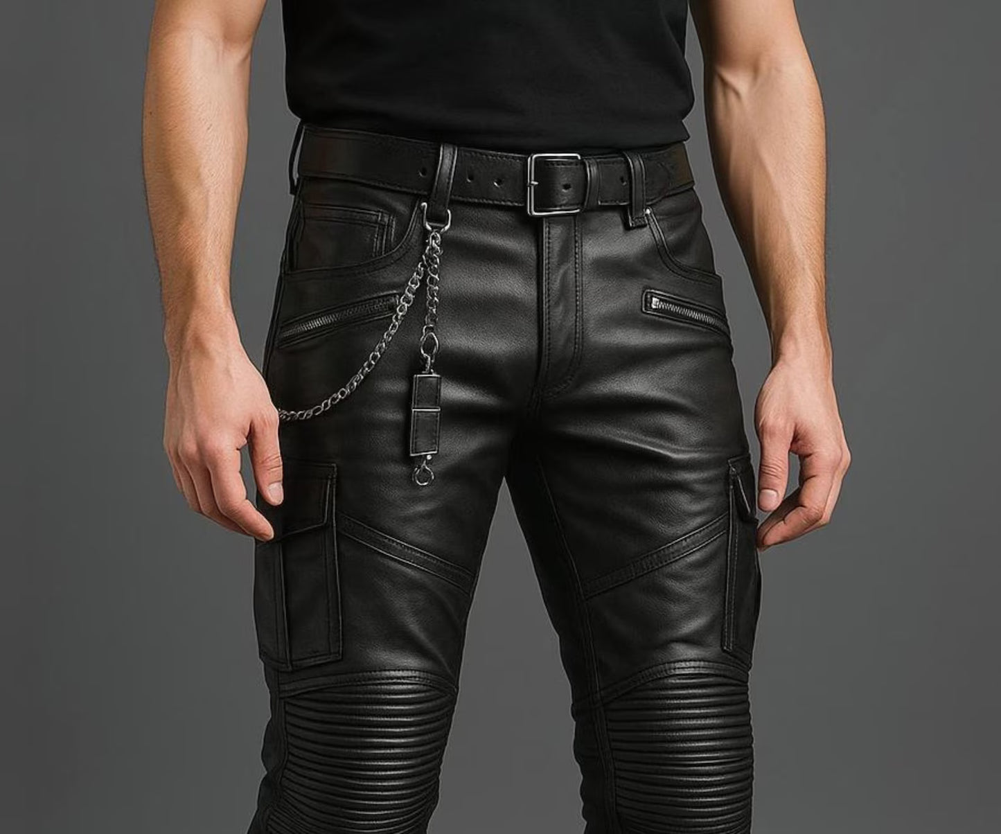 Men's Black Sheep Leather Cargo Pants