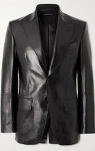 Load image into Gallery viewer, Men's Black Genuine Lambskin Blazer Jacket