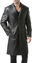 Cargar imagen en el visor de la galería, Men's Black Genuine Leather Coat/Jacket