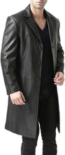 Cargar imagen en el visor de la galería, Men's Black Genuine Leather Coat/Jacket