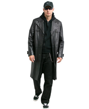 Load image into Gallery viewer, Leather Trench Coat For Men's